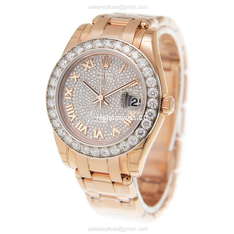 Rolex 81285ZROM LADY DATEJUST Automatic 18kt Rose Gold & Diamonds