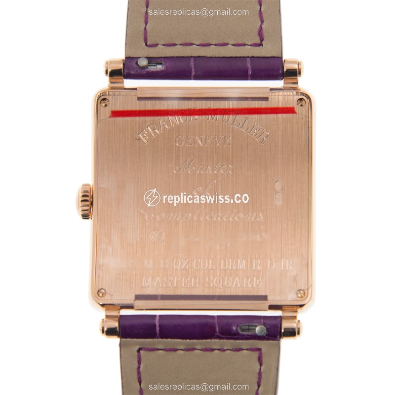 Franck Muller 6002 M B COL DRM R D 1R (5N) MASTER SQUARE Quartz 18kt Rose Gold & Diamonds