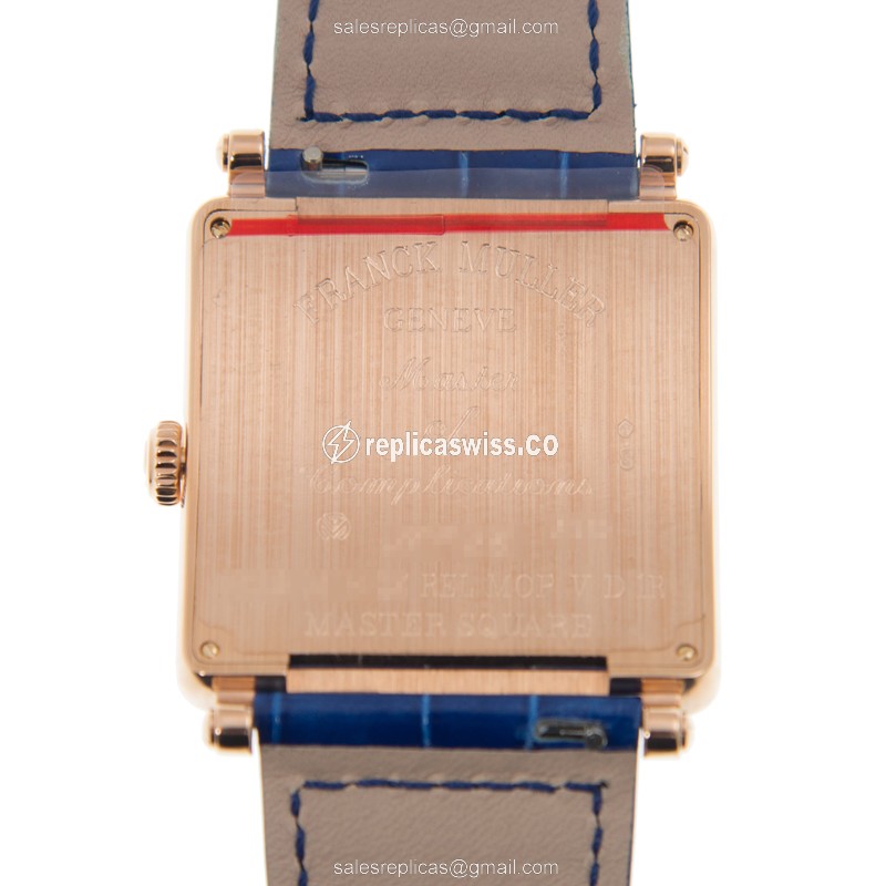 Franck Muller 6002 M B QZ REL MOP V D 1R (5N) MASTER SQUARE Quartz 18kt Rose Gold & Diamonds
