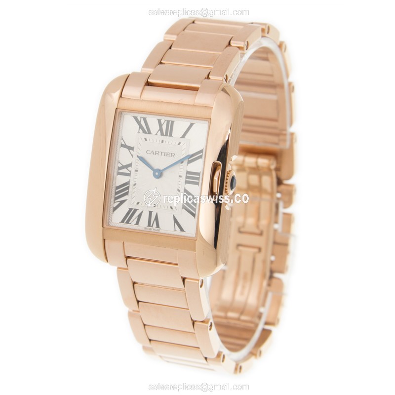 Cartier W5310041 TANK Quartz 18kt Rose Gold