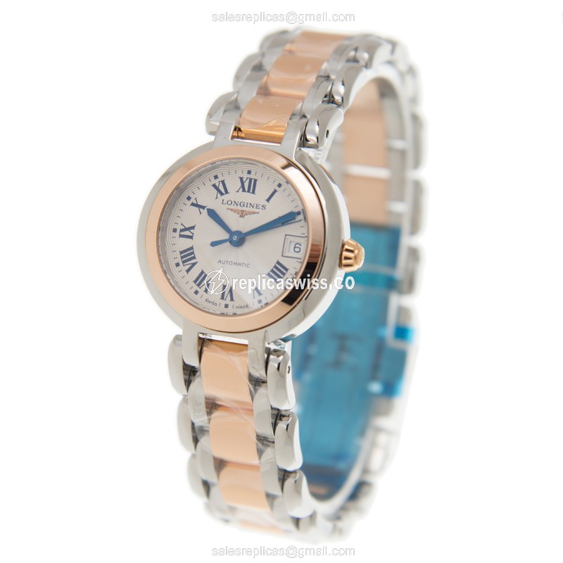 Longines L8.111.5.78.6 PRIMA LUNA Automatic 18kt Rose Gold & Steel