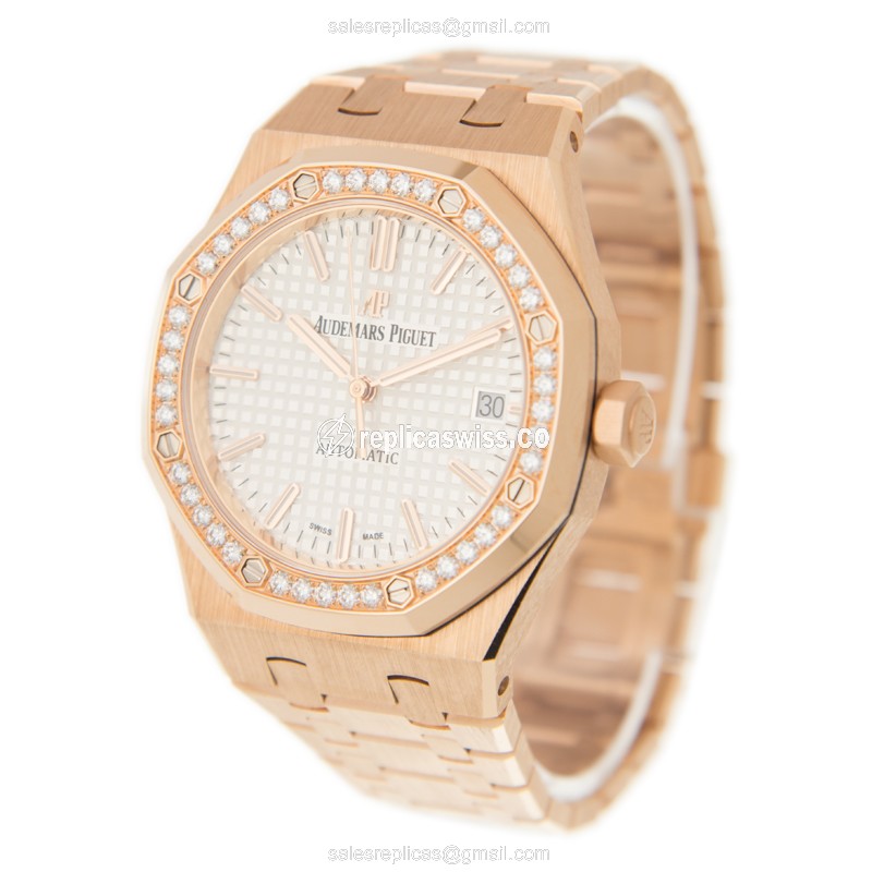 Audemars Piguet 15451OR.ZZ.1256OR.01 ROYAL OAK Automatic 18kt Rose Gold & Diamonds