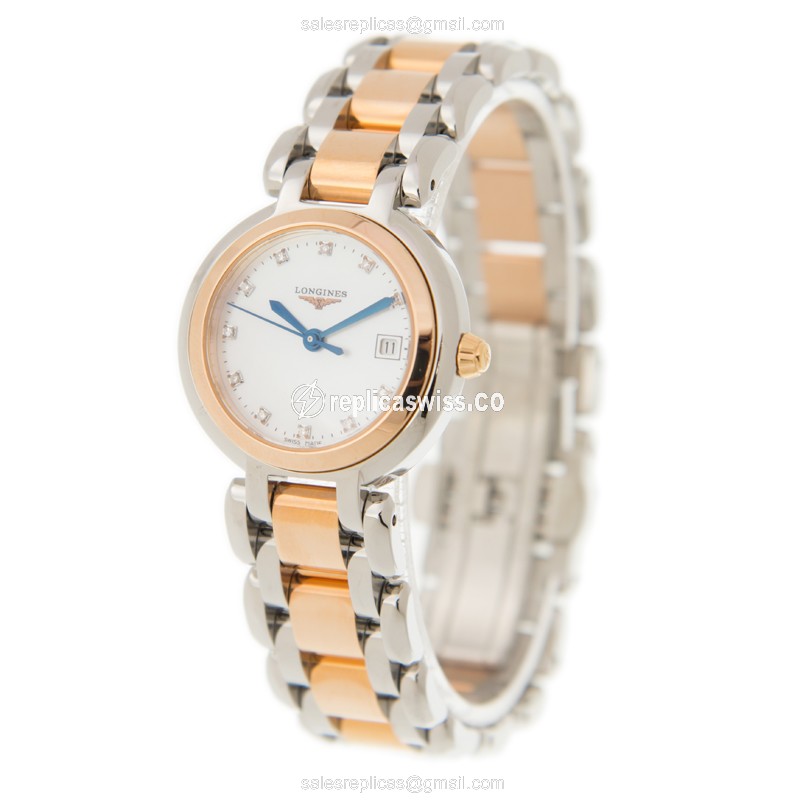 Longines L8.110.5.87.6 PRIMA LUNA Quartz 18kt Rose Gold & Steel