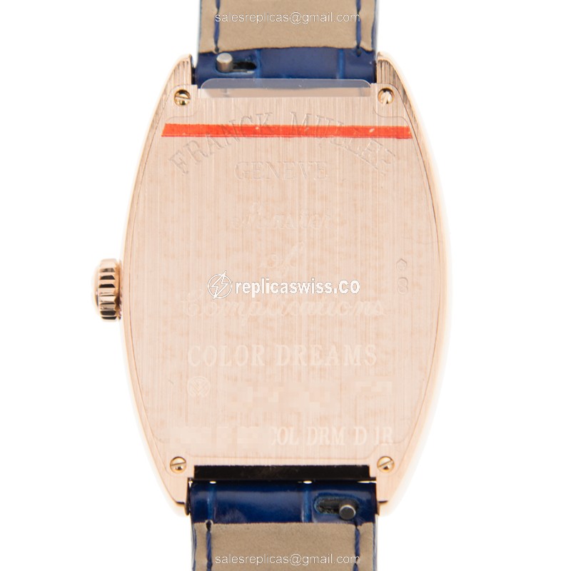 Franck Muller 2852 B QZ COL DRM D 1R (5N) CINTREE CURVEX Quartz 18kt Rose Gold & Steel
