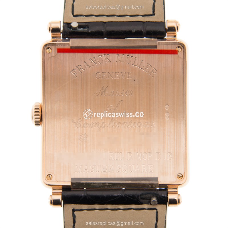 Franck Muller 6002 M B QZ REL R MOP D 1R (5N) MASTER SQUARE Quartz 18kt Rose Gold & Diamonds