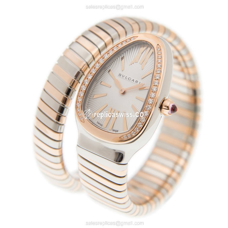 Bulgari SP35C6SPGD.IT SERPENTI Quartz 18kt Rose Gold & Steel