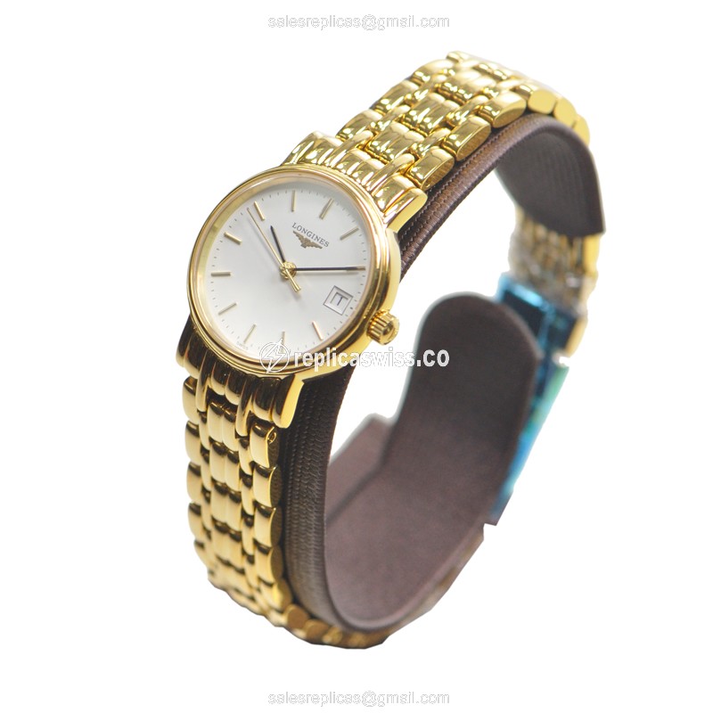 Longines L4.220.2.12.8 PRESENCE Quartz Gold-Plated & Stainless Steel