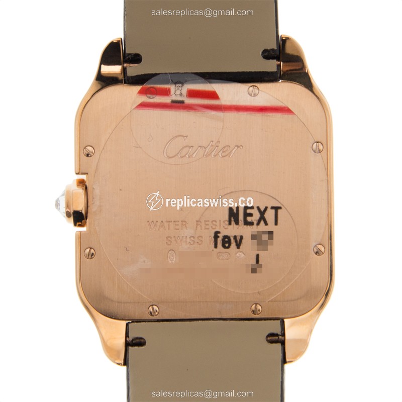Cartier WH100351 SANTOS Quartz 18kt Rose Gold & Steel