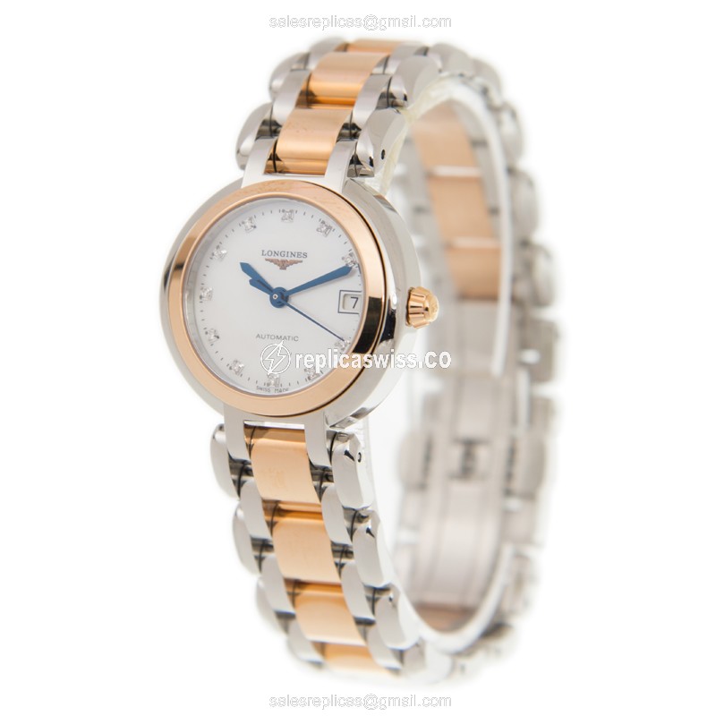 Longines L8.111.5.87.6 PRIMA LUNA Automatic 18kt Rose Gold & Steel
