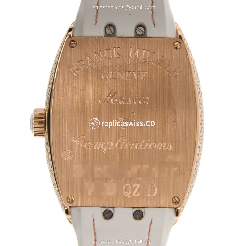 Franck Muller V 32 QZ D (5N.BC) VANGUARD Quartz 18kt Rose Gold & Diamonds