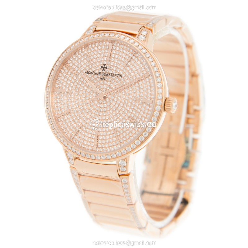Vacheron Constantin 86615/CA2R-9839 PATRIMONY TRADITIONELLE Automatic 18kt Rose Gold & Diamonds