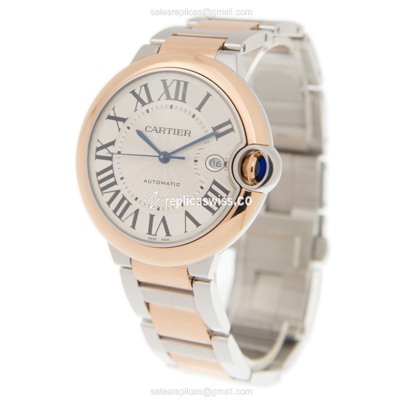 Cartier W2BB0004 BALLON BLEU Automatic 18kt Rose Gold & Steel