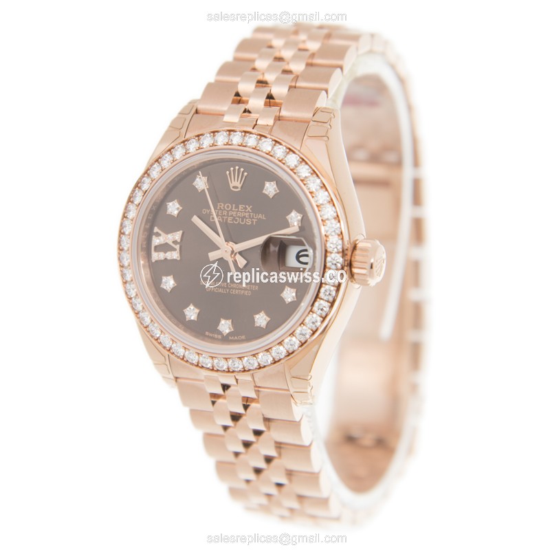 Rolex 279135RBR-0002 LADY DATEJUST Automatic 18kt Rose Gold