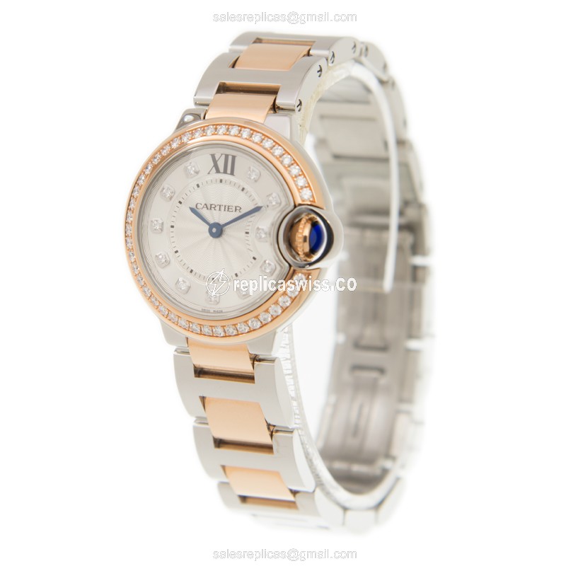 Cartier W3BB0009 BALLON BLEU Quartz 18kt Rose Gold & Diamonds