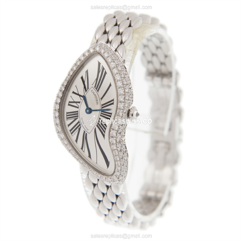 Cartier WL420051 CRASH Manual Wind 18kt White Gold & Diamond