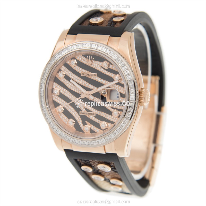 Rolex 116185BBR DATEJUST Automatic 18kt Rose Gold & Diamonds