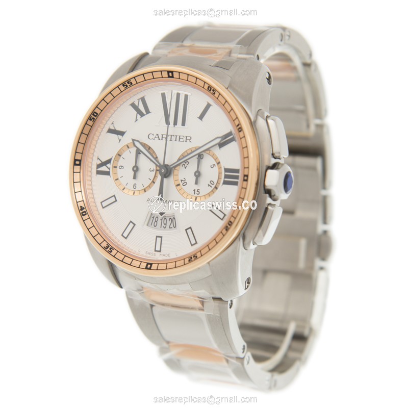Cartier W7100042 CALIBRE DE CARTIER Automatic 18kt Rose Gold & Steel