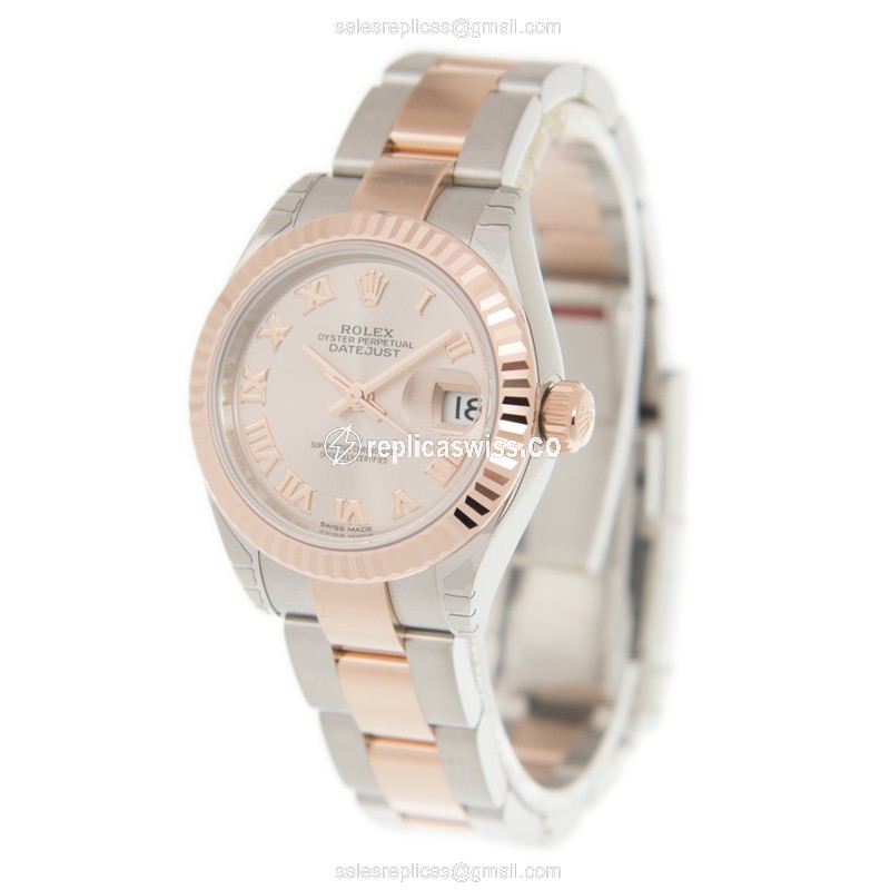 Rolex 279171SUNDUSTRN_O LADY DATEJUST Automatic 18kt Rose Gold & Steel
