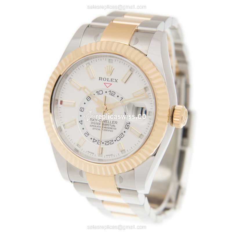 Rolex 326933WT SKY-DWELLER Automatic 18kt Gold & Steel