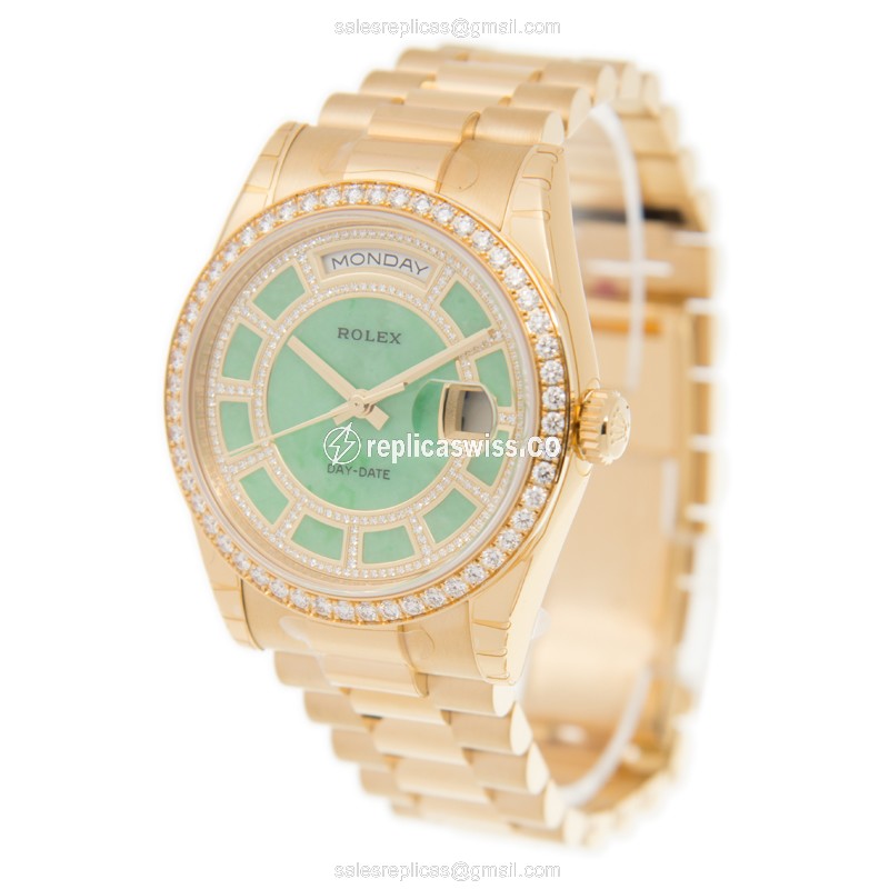 Rolex 118348GNJADECAROUSELDIA DAY-DATE Automatic 18kt Yellow Gold