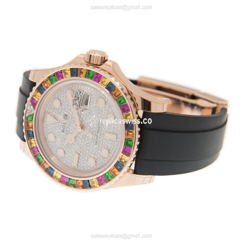 Rolex 116695SATS-0001 YACHT MASTER Automatic 18kt Rose Gold & Sapphire