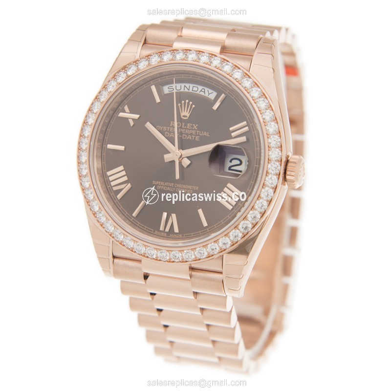 Rolex 228345RBR-0009 DAY-DATE Automatic 18kt Rose Gold & Diamonds
