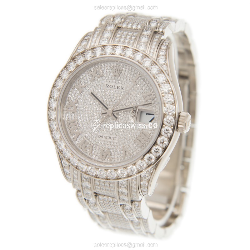 Rolex 86409RBR-SVRN DATEJUST Automatic 18kt White Gold & Diamond