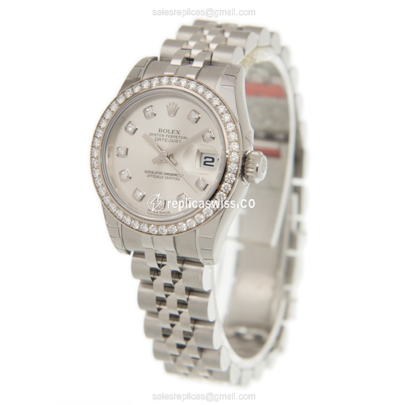 Rolex 179384GSV LADY DATEJUST Automatic 18kt White Gold & Diamond & Steel
