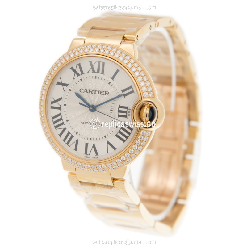 Cartier WE9004Z3 BALLON BLEU Automatic 18kt Gold & Diamond