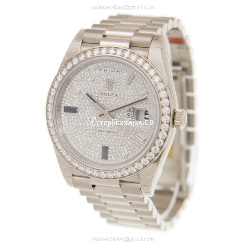 Rolex 228349RBR-0036 DAY-DATE Automatic 18kt White Gold & Diamond