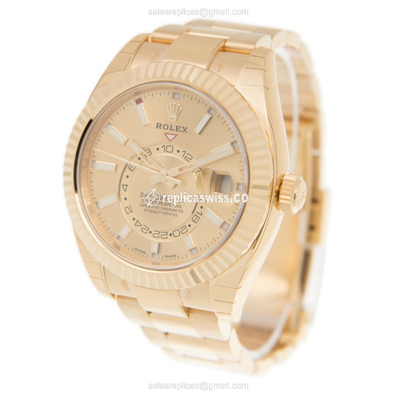Rolex 326938CHWTBAR_O SKY-DWELLER Automatic 18kt Yellow Gold