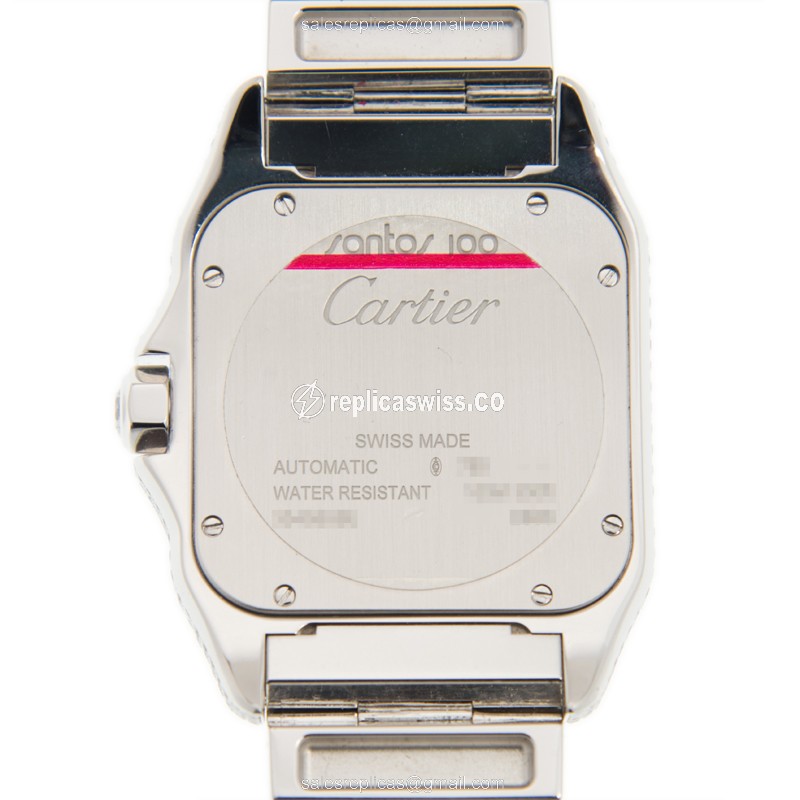 Cartier W20073X8-100XL SANTOS Automatic 18kt White Gold & Diamond