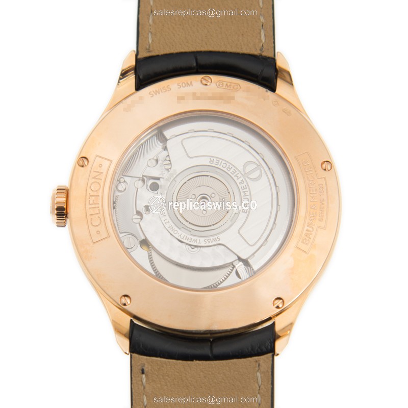 Baume & Mercier M0A10194 CLIFTON Automatic 18kt Rose Gold & Diamonds