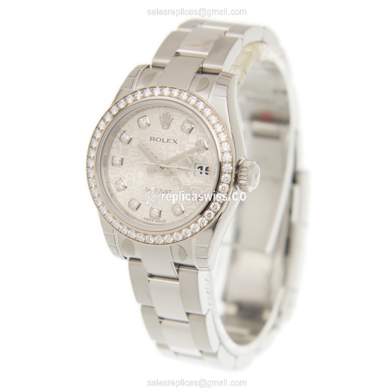 Rolex 179384JSV_O LADY DATEJUST Automatic 18kt White Gold & Diamond & Steel
