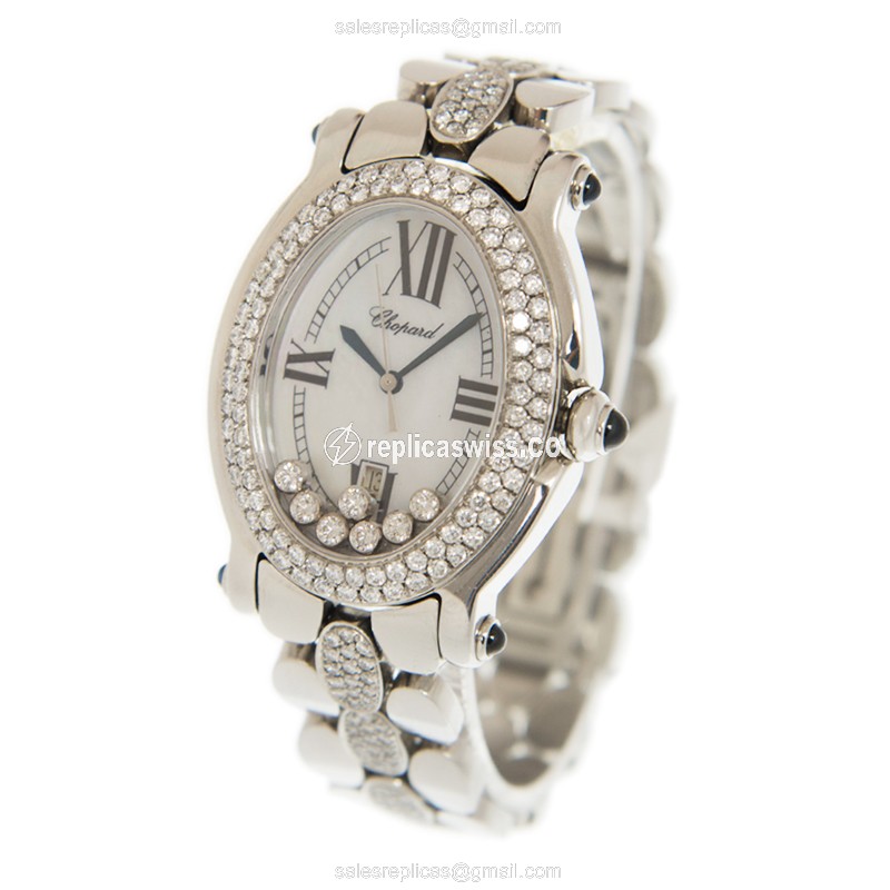 Chopard NRSVDIA_DIASTRAP HAPPY SPORT Quartz Stainless Steel & Diamonds