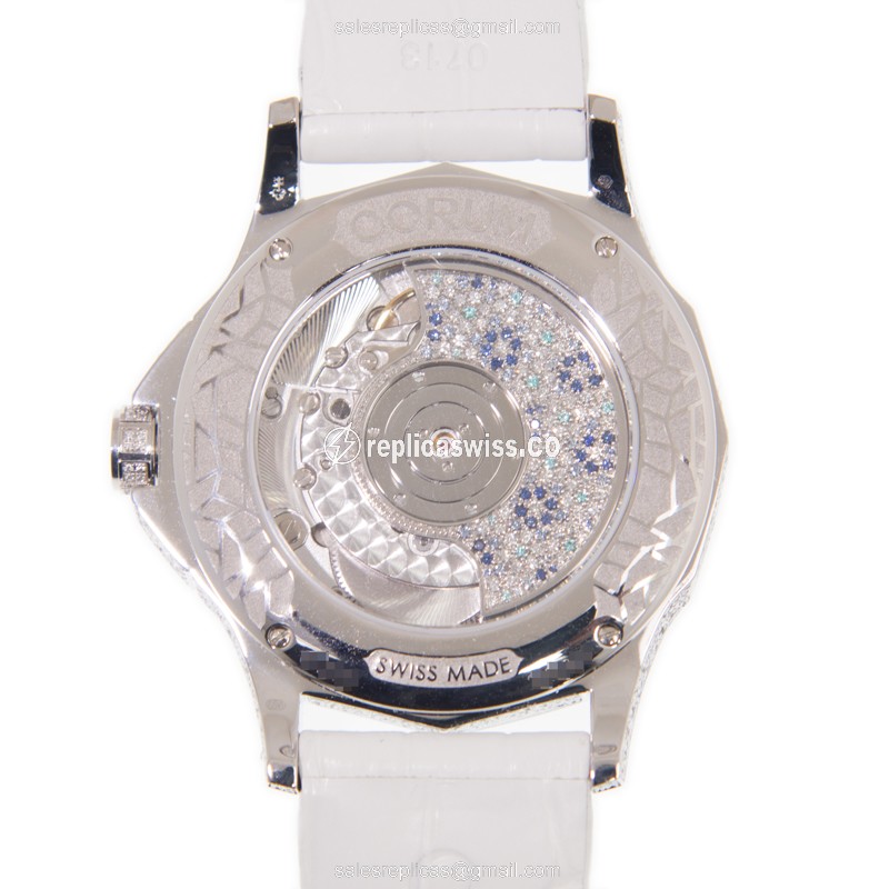 Corum 082.109.69/0F09 FL13 ADMIRALS CUP Automatic 18kt White Gold & Diamond