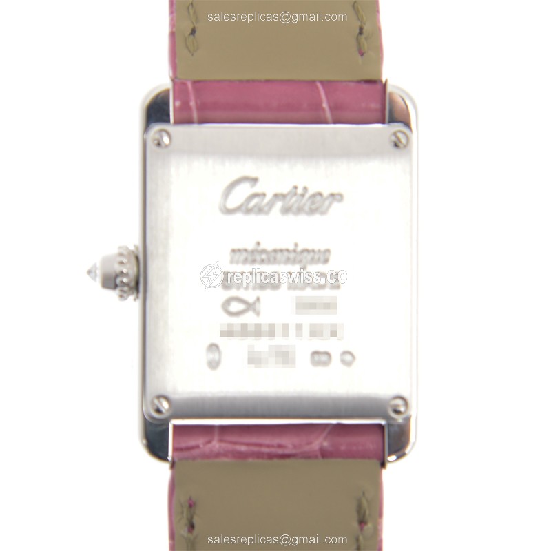 Cartier WJTA0011 TANK Manual Wind 18kt White Gold & Diamond