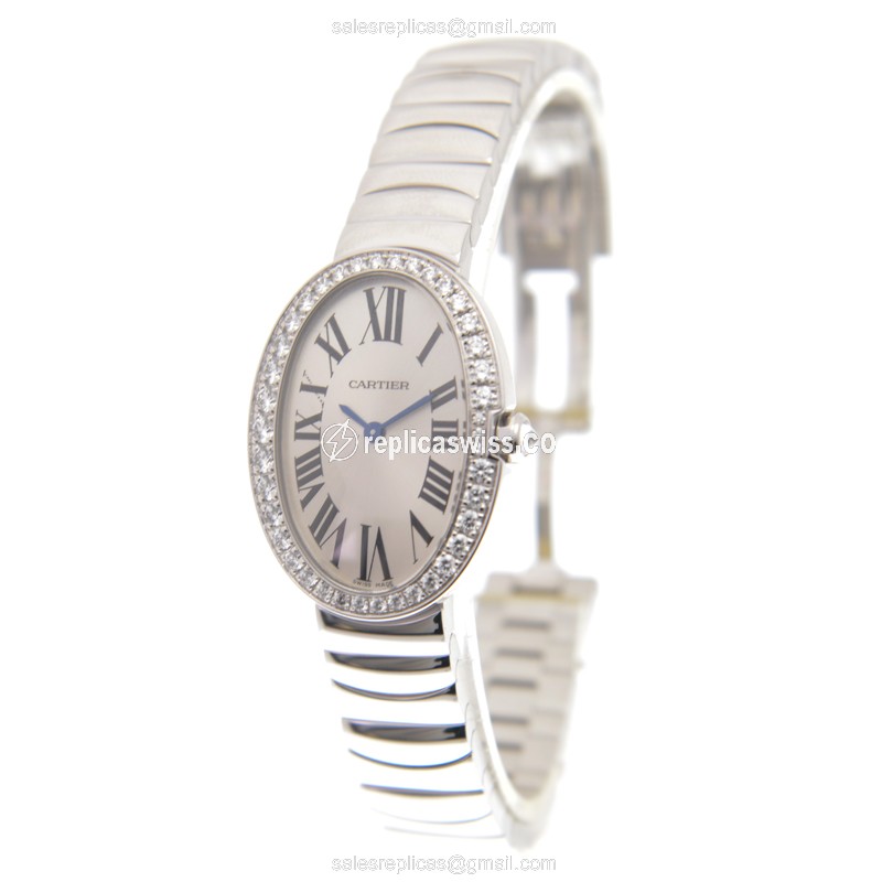 Cartier WB520006 BAIGNOIRE Quartz 18kt White Gold & Diamond