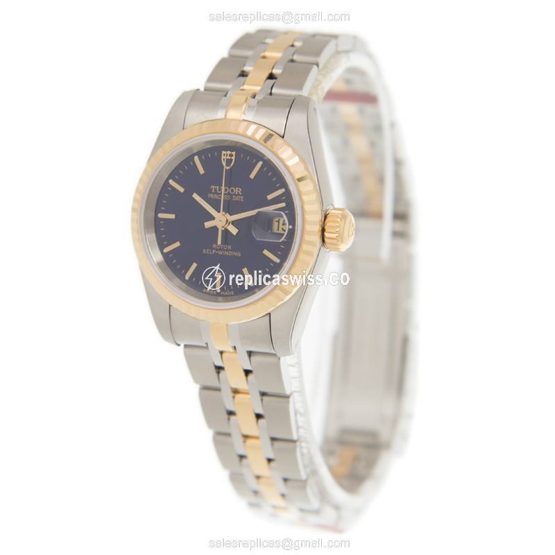 Tudor 92413-62433-BL PRINCESS DATE Automatic 18kt Gold & Steel
