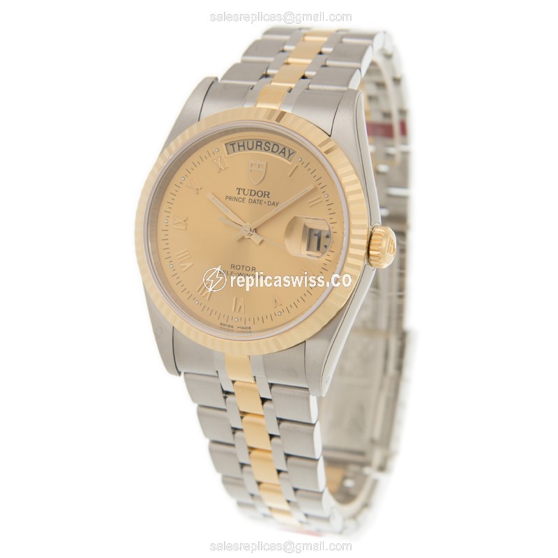 Tudor 76213-62483-CHRN PRICE DATE-DAY Automatic 18kt Gold & Steel