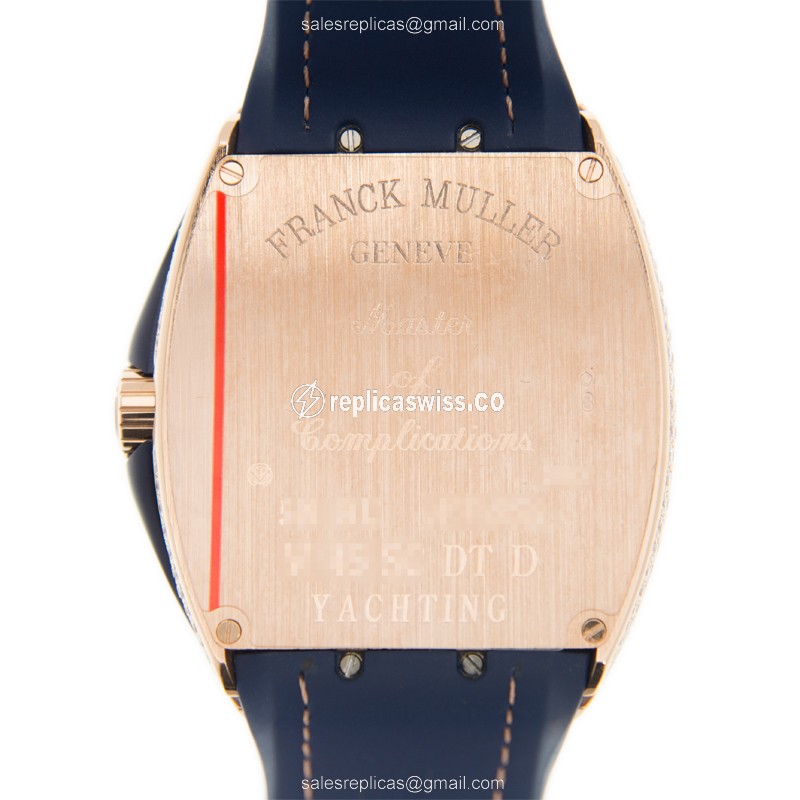 Franck Muller V 45 SC DT D YACHTING (5N.BL) VANGUARD Automatic 18kt Rose Gold & Diamonds