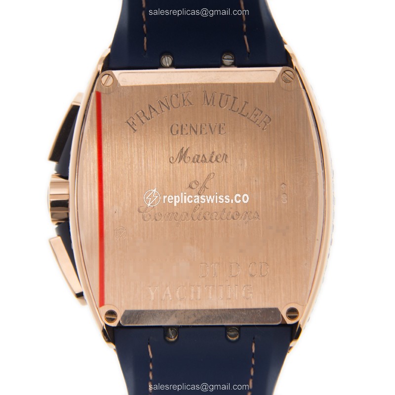 Franck Muller V 45 CC DT D CD YACHTING (5N.BL) VANGUARD Automatic 18kt Rose Gold & Diamonds