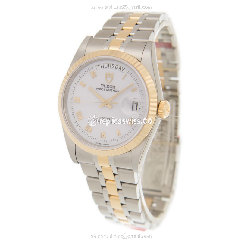 Tudor 76213-62483-WTRN PRICE DATE-DAY Automatic 18kt Gold & Steel