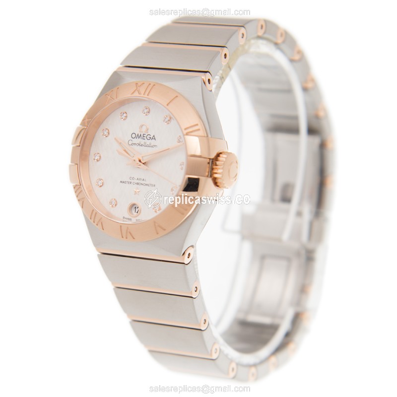 Omega 127.20.27.20.52.001 CONSTELLATION Automatic 18kt Rose Gold & Steel