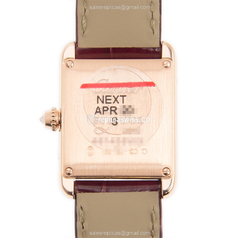 Cartier WJTA0010 TANK Manual Wind 18kt Rose Gold & Diamonds