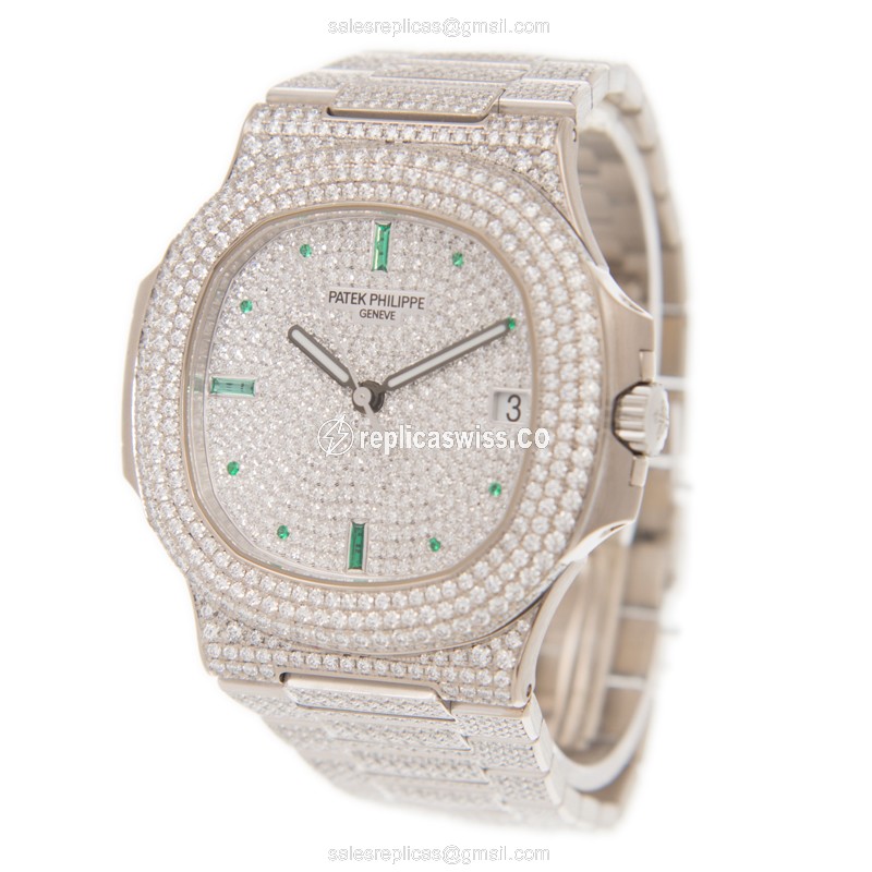 Patek Philippe 5719/1G-010 NAUTILUS Automatic 18kt White Gold & Diamond