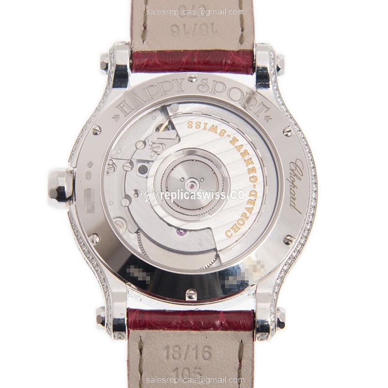 Chopard 274891-1008 HAPPY SPORT Automatic 18kt White Gold & Diamond