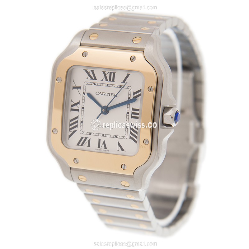 Cartier W2SA0007 SANTOS Automatic 18kt Gold & Steel