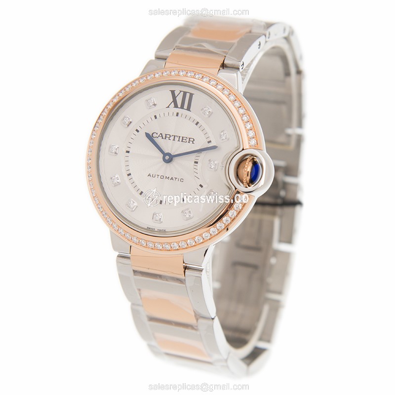 Cartier W3BB0004 BALLON BLEU Automatic 18kt Rose Magic & Diamond