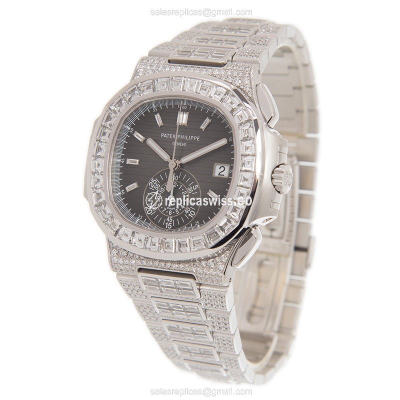 Patek Philippe 5980/1400G-010 NAUTILUS Automatic 18kt White Gold & Diamond